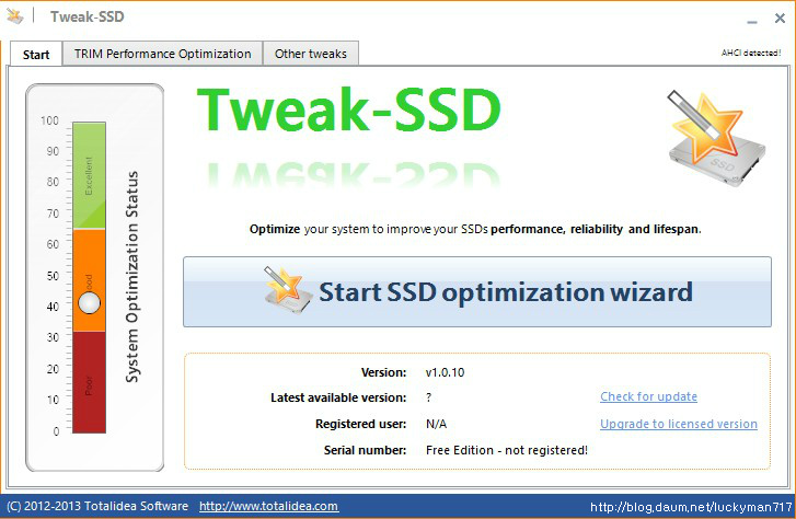 SSD 최적화 Tweak-SSD v1.0.10