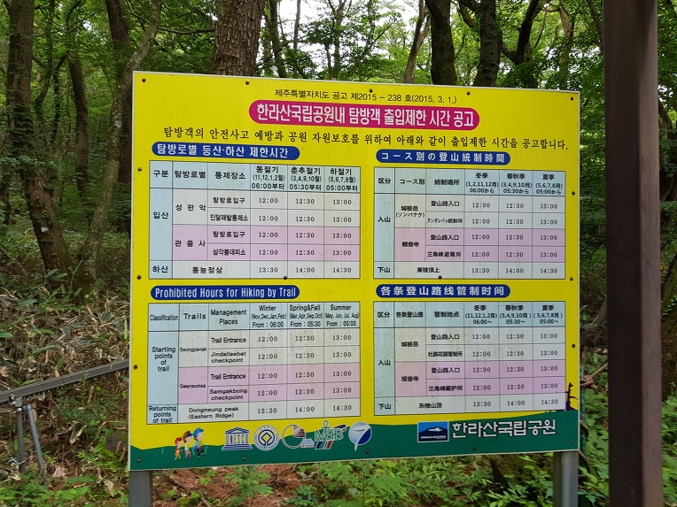 한라산 백록담에서 관음사로 하산길