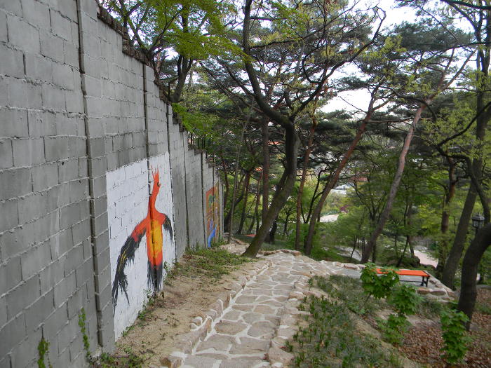 부암동 석파정 마무리 (별채, 북쪽 산책로, 소나무, 석파정, 경계벽 벽화)