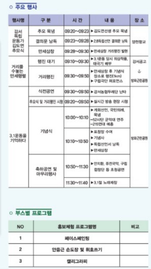 3월1일 (금) 10:00  서울 강서구 3.1절  100주년 기념식 및 문화행사
